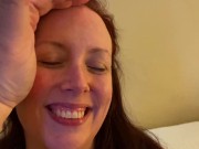 BBW Shyla Nervous Showing Off Her New Dark Red Hot Hair & Spreading Holiday Cheer with BHM Rex Behr 1/16