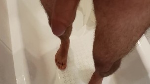 I pee in the bathroom, then jerk off and finish.