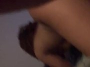 Cute brown skinned ebony enjoys hard backshots.  1/16