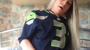 Seahawks Shemale Fan Masturbates