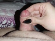 I scratch his balls with my sharp, pointed black nails and rub his cock until he cums *cumblast* 4/16