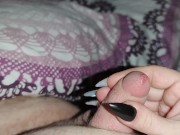 I scratch his balls with my sharp, pointed black nails and rub his cock until he cums *cumblast* 6/16