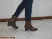 He wached me walking in leather boots and he talked me to fuck my boots and cum on them 1/16