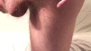 Hot tattooed guy masturbates prostate plays and cums on himself 