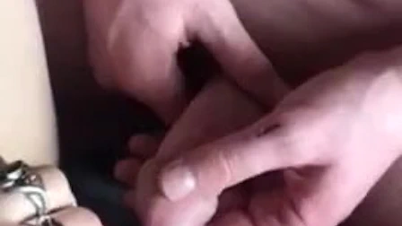 Daddy moans while I fuck his dick with my swollen clit