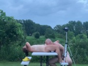 Eating Her Pussy on Public Picnic Table - Wanna Watch? Full Nude Outdoors 12/16
