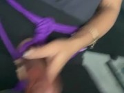 Will you Come and ride me??? Roped dildo shibari 