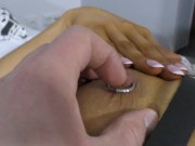 Playing with Pierced Nipples and she play with her Clit 5/16