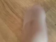 White nylon sock feet fetish, sexy foot