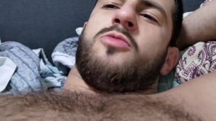 Hairy chested stud shows off - dirty talk - calm voice asmr POV