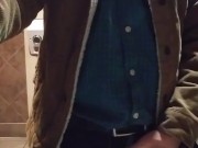 Cock out in public restroom