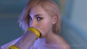 3D Futanari Chicks with Dicks Blowjob