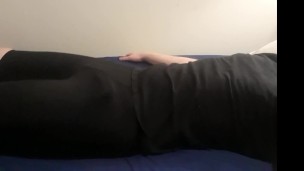 Hands-Free Cum in Athletic Compression Shorts - My First Time Ever!