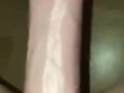 Ridning a gigantic dildo 