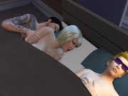 Cheated on her husband with her lover right in the same bed with him | Sex game 10/16