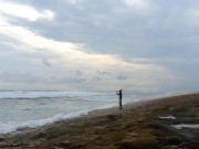 Romantic PEE from behind and against Wind # PISS on Stormy Beach 1/16