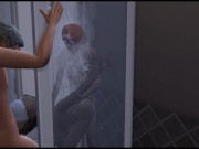 Wife with very big breasts fucked by neighbors in two cocks | Porno game 14/16