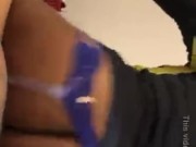 Made Ebony Stepsister Ride Dick While Cooking