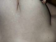 He cums on my huge tits in front of the xmastree *hugecumload* 14/16