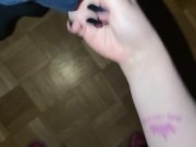 He cums on my huge tits in front of the xmastree *hugecumload* 4/16