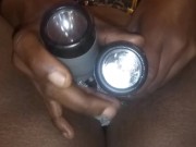 2 FLASHLIGHTS!!!! in pussy of big booty sexy chick 3/16