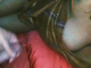 WIFE HOME FROM CLUB AND DRIPPING CUM-CUCK HUSBAND ONLY ALLOWED TO JO HUGE LOAD ON HER TITS 4/16