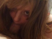 Blowjob young blonde sucks dick for a creampie 1/16