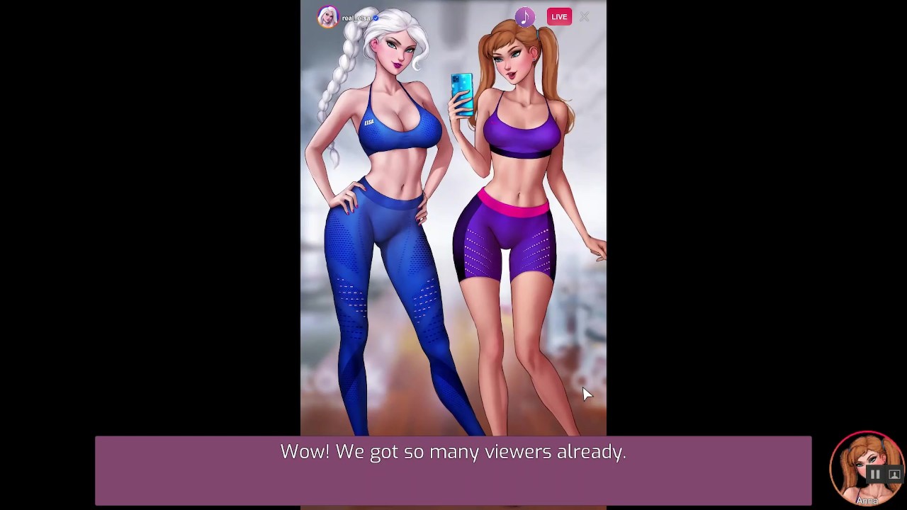 Train your ass with Elsa [Rule 34 Hentai game] Elsa and her stepsister fuck  the gym teacher