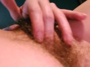 Rubbing my big red swollen clit and fingering myself 1/16