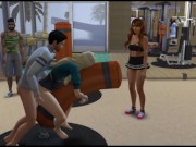 Public sex in the gym on the simulator | Anime Porno Games 13/16