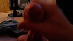 POV jacking off my huge cock before I could go to bed with cumshot