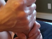 7am handjob massages lubed penis through 3 cum shots beginning @ 10:55 16/16