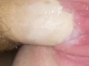 Tight pussy riding huge cock!! Up close!!! 15/16