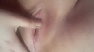 Massaging, rubbing, teasing, fingering my freshly shaved pussy, up close cumming too!