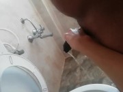 FIRST TIME HOLDING HIS DICK WHILE HE PEEING