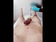 Dick Wax Depilation by Esthetician - Holds my Foreskin - Massage oil the end 13/16
