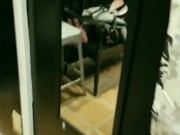 Stripped to my Thong Panty to get my nipple pierced. HUGE BOOBS 15/16