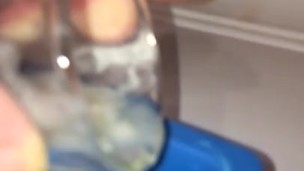 Few frozen loads that I thawed and making a special cum cube for wife’s drink