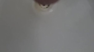 Peeing in the public washroom waxed dick
