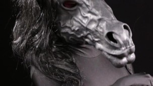 Hung anthro horse masturbating and playing with its huge tits and cock