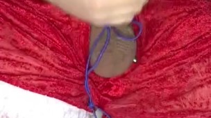 Santa cum with a little help from his toy 