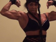 Sexy Muscular Female Martial Artist Performs Kata For Fight Fans 1/16