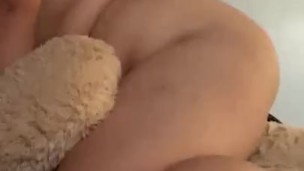 BBW rides her teddy 