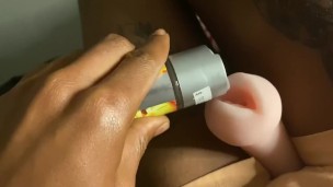 Horny teen fucks fleshlight 
