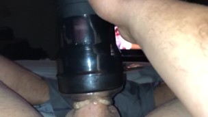 Armenian stud blows load all over himself with stroker