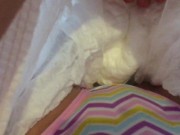 Pee in panties under a diaper. Abdl 6/16