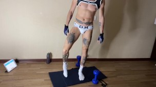 Home workout in jocks