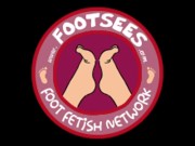 Barefoot footjob by toegirl Bare feet stroking hard cock