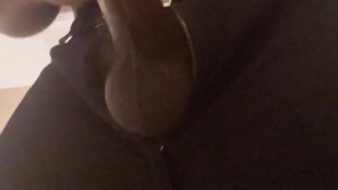Jacking off through my pants