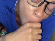 Sucking his dick while he cooks dinner 12/16